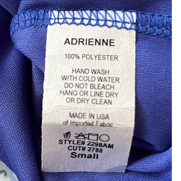 Adrienne Women’s Blue Leopard Print Spaghetti Strap Tank Top Size Small - Picture 3 of 6